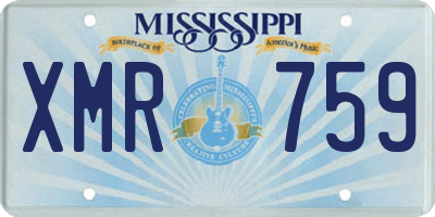 MS license plate XMR759