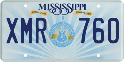 MS license plate XMR760