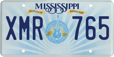 MS license plate XMR765