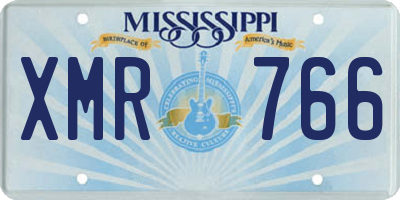 MS license plate XMR766