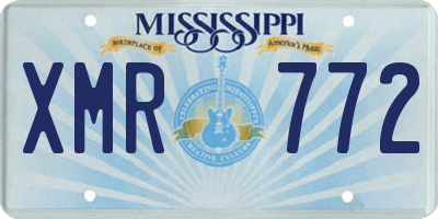 MS license plate XMR772
