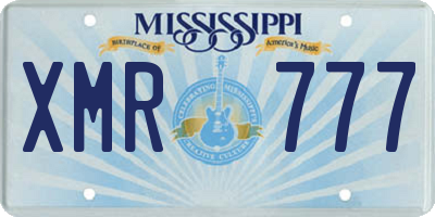 MS license plate XMR777