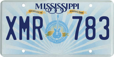 MS license plate XMR783