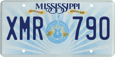 MS license plate XMR790