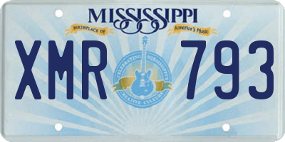 MS license plate XMR793