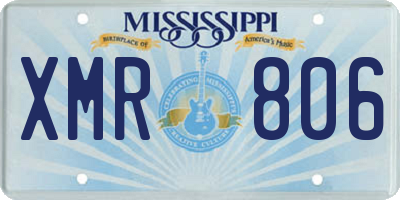 MS license plate XMR806