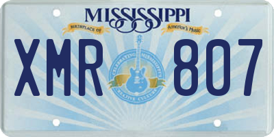 MS license plate XMR807