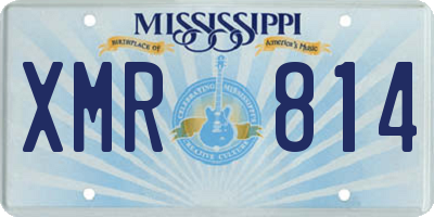 MS license plate XMR814