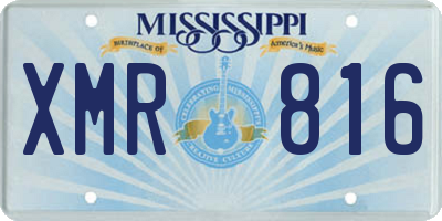 MS license plate XMR816