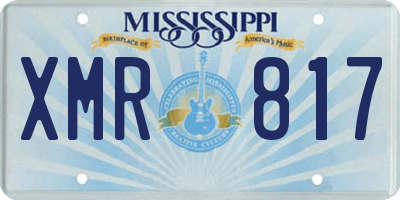 MS license plate XMR817