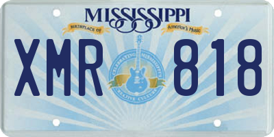 MS license plate XMR818
