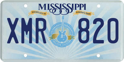 MS license plate XMR820