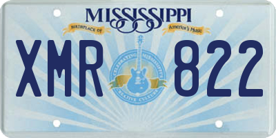 MS license plate XMR822