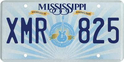 MS license plate XMR825