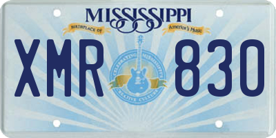 MS license plate XMR830