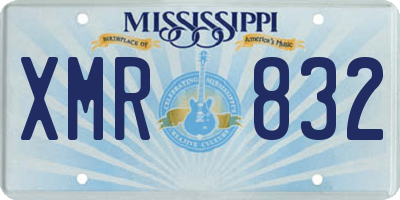 MS license plate XMR832
