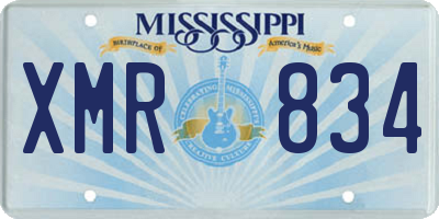 MS license plate XMR834