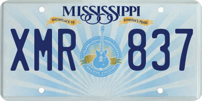 MS license plate XMR837