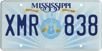 MS license plate XMR838