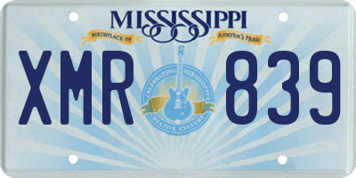 MS license plate XMR839