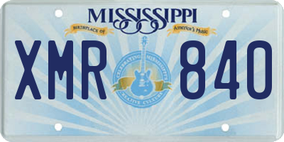 MS license plate XMR840