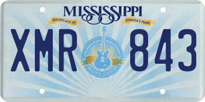 MS license plate XMR843