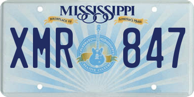 MS license plate XMR847