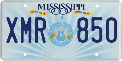 MS license plate XMR850