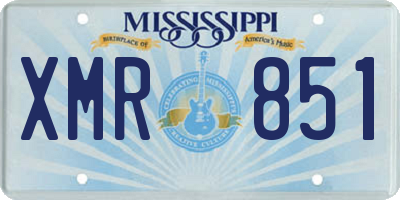 MS license plate XMR851