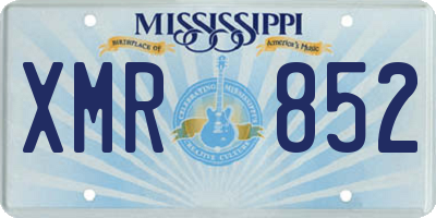 MS license plate XMR852