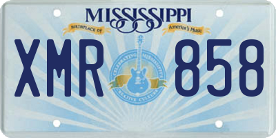 MS license plate XMR858