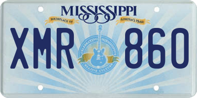 MS license plate XMR860