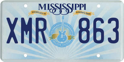 MS license plate XMR863