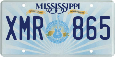 MS license plate XMR865