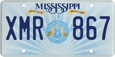 MS license plate XMR867