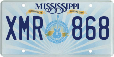 MS license plate XMR868