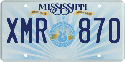 MS license plate XMR870