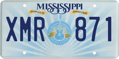 MS license plate XMR871