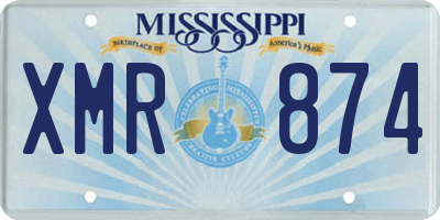 MS license plate XMR874