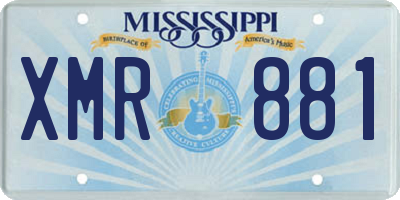 MS license plate XMR881