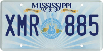 MS license plate XMR885