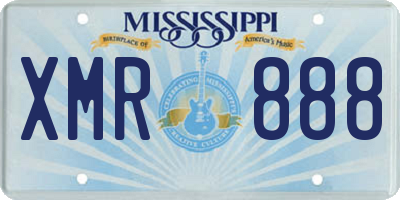MS license plate XMR888