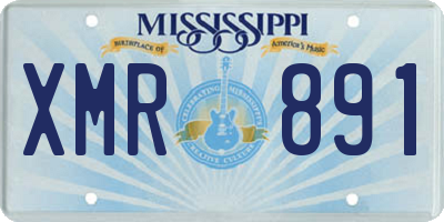 MS license plate XMR891