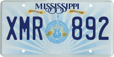 MS license plate XMR892