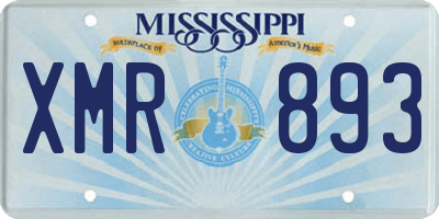 MS license plate XMR893