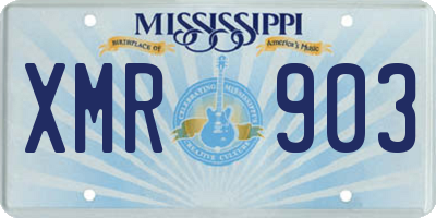 MS license plate XMR903