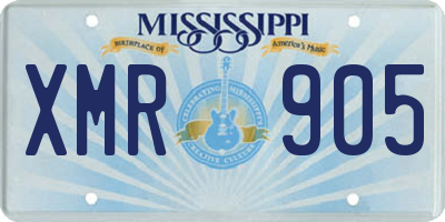 MS license plate XMR905