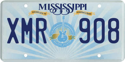 MS license plate XMR908
