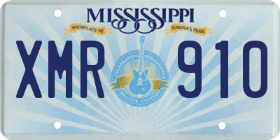 MS license plate XMR910
