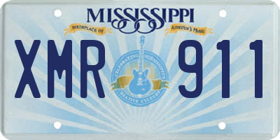 MS license plate XMR911